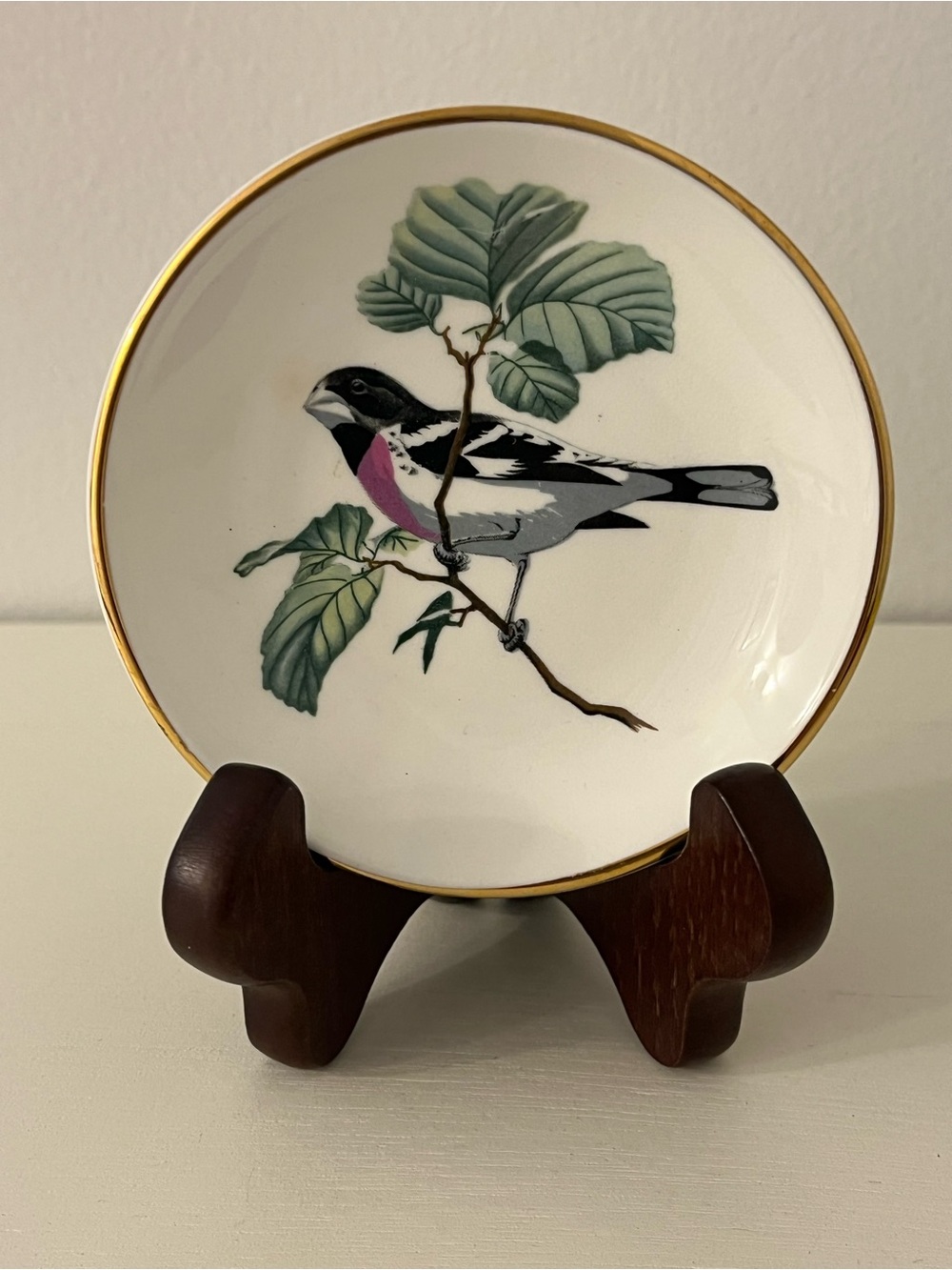 Vintage Butter Pat Crown Staffordshire Fine Bone China Bird Plate Decor England
